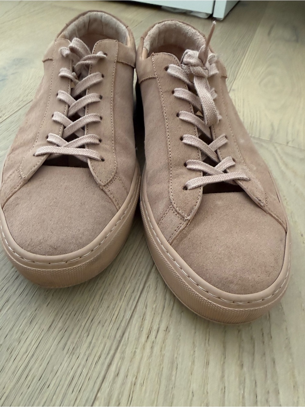 KOIO Blush Suede Low-Top Sneakers